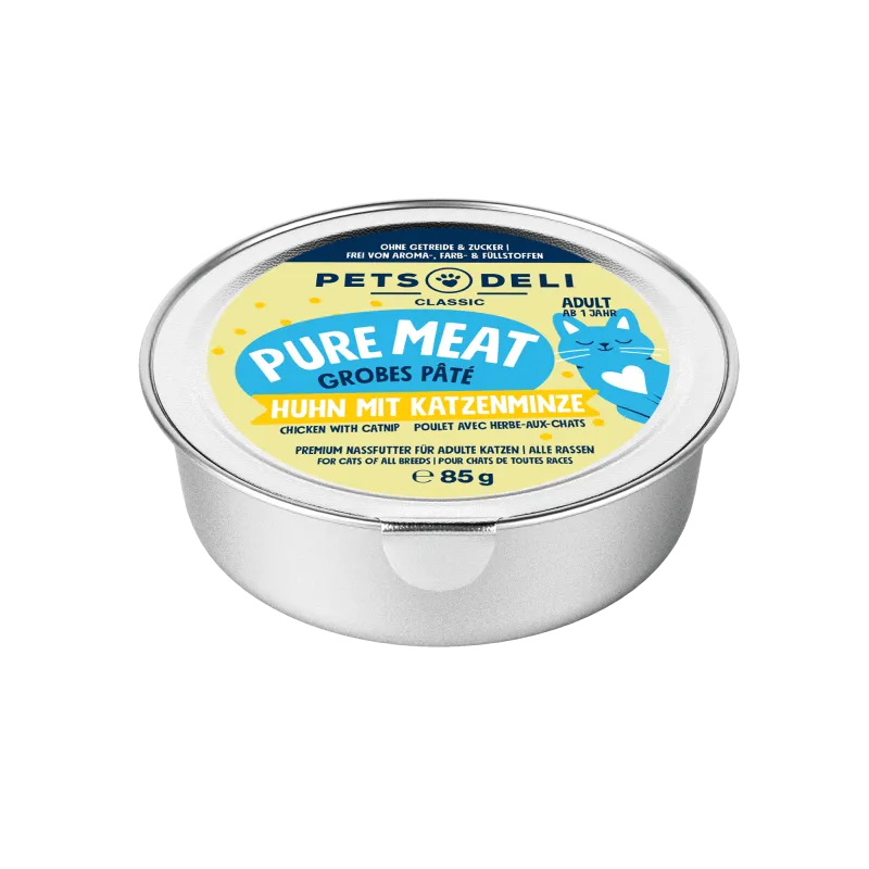 Pets Deli Pure Meat Huhn, Katzenminze, Leinöl 85g